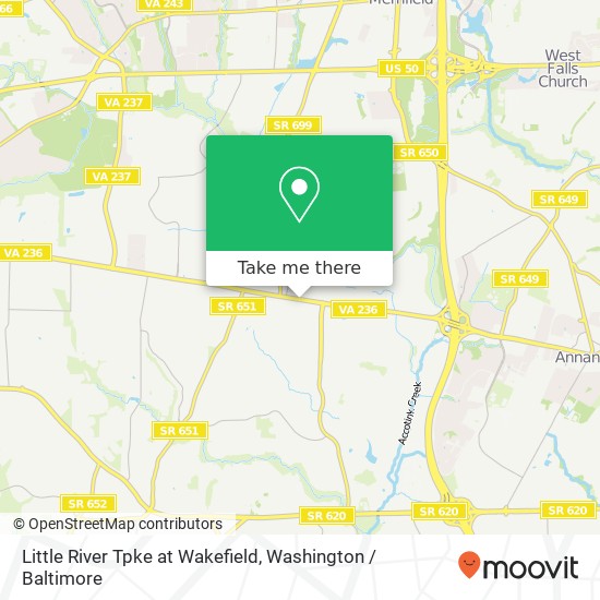 Mapa de Little River Tpke at Wakefield, Annandale, VA 22003