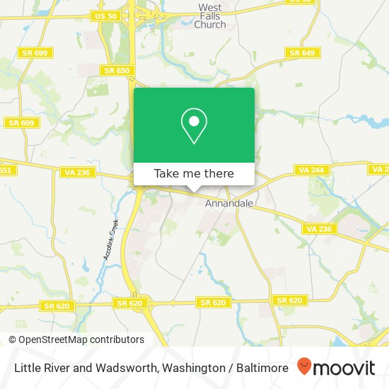 Mapa de Little River and Wadsworth, Annandale, VA 22003