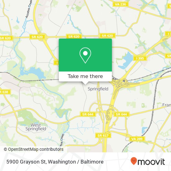 Mapa de 5900 Grayson St, Springfield, VA 22150