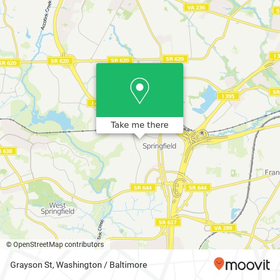 Mapa de Grayson St, Springfield, VA 22150
