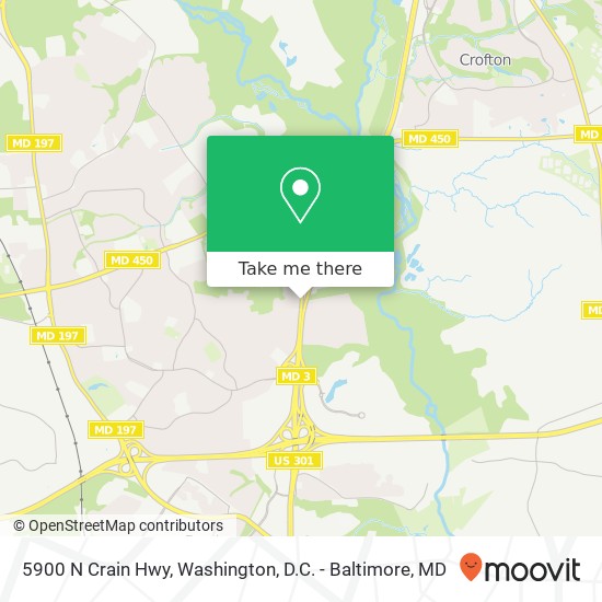 Mapa de 5900 N Crain Hwy, Bowie, MD 20715