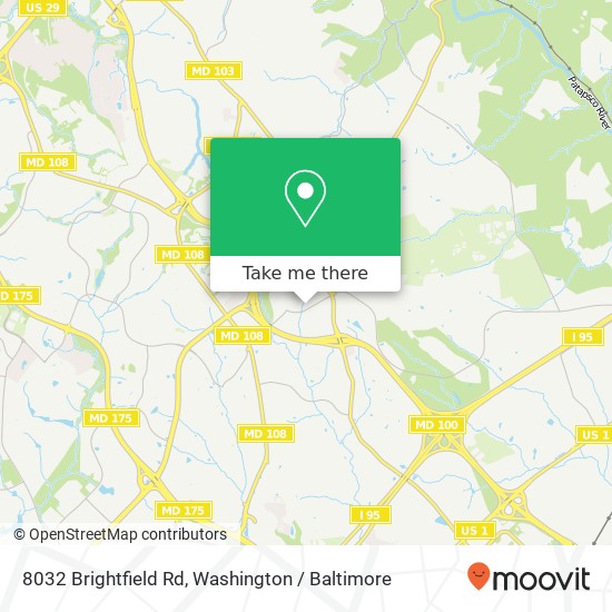 Mapa de 8032 Brightfield Rd, Ellicott City, MD 21043