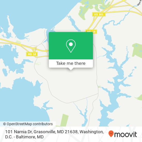 Mapa de 101 Narnia Dr, Grasonville, MD 21638