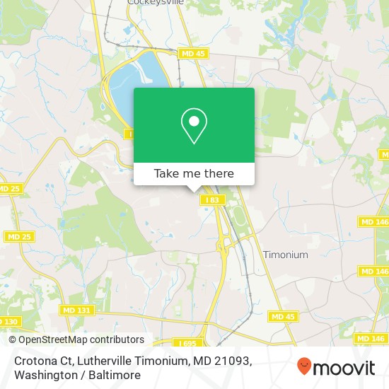 Crotona Ct, Lutherville Timonium, MD 21093 map