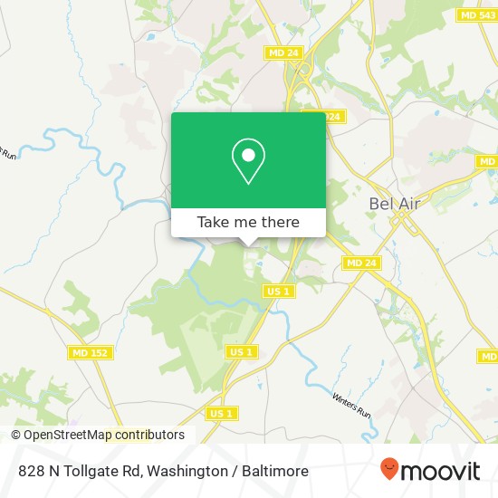 Mapa de 828 N Tollgate Rd, Bel Air, MD 21014