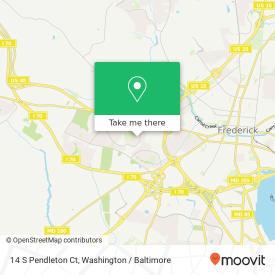 Mapa de 14 S Pendleton Ct, Frederick, MD 21703