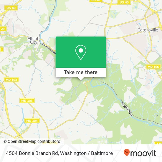 Mapa de 4504 Bonnie Branch Rd, Ellicott City, MD 21043