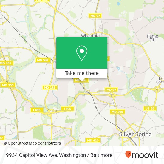 Mapa de 9934 Capitol View Ave, Silver Spring, MD 20910