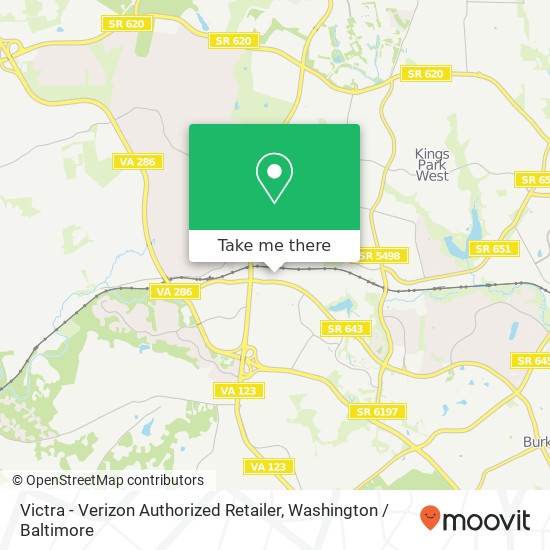 Mapa de Victra - Verizon Authorized Retailer, 5717 Burke Centre Pkwy