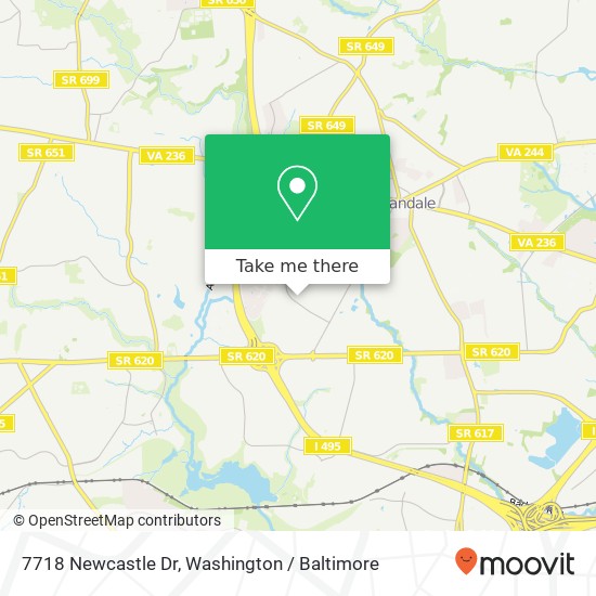 Mapa de 7718 Newcastle Dr, Annandale, VA 22003