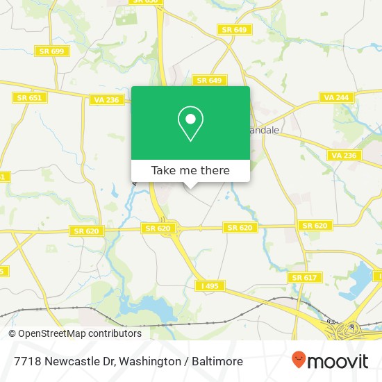 7718 Newcastle Dr, Annandale, VA 22003 map