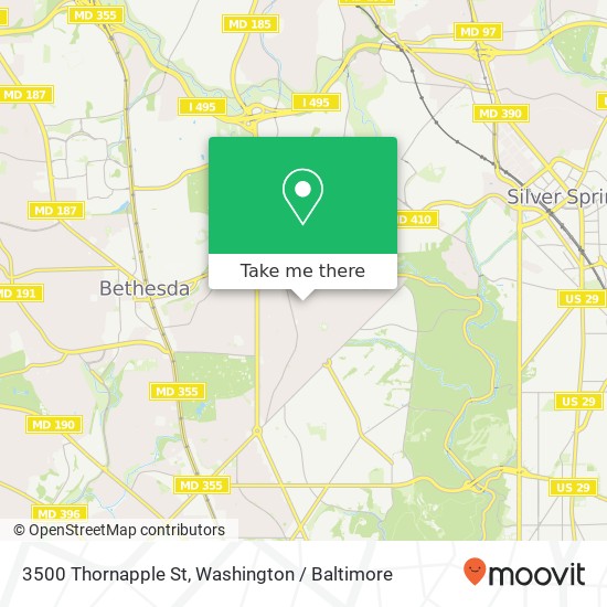 Mapa de 3500 Thornapple St, Chevy Chase, MD 20815