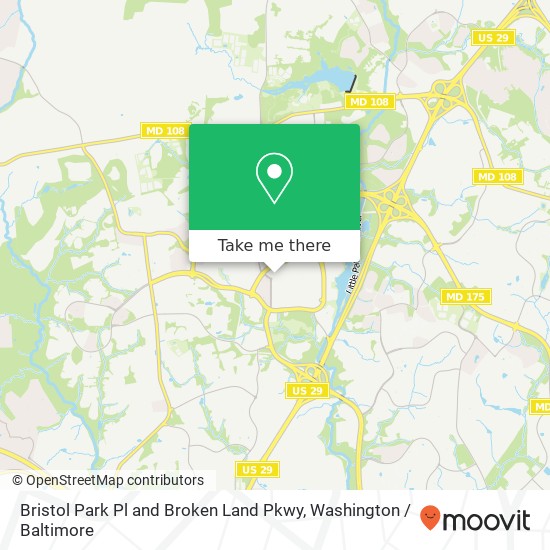 Bristol Park Pl and Broken Land Pkwy, Columbia, MD 21044 map