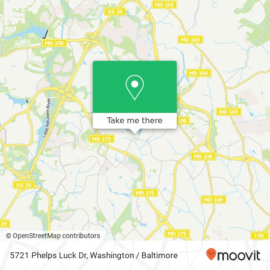 Mapa de 5721 Phelps Luck Dr, Columbia, MD 21045