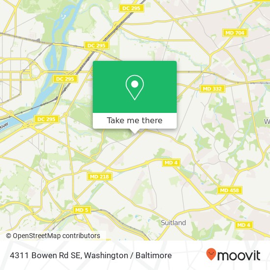 Mapa de 4311 Bowen Rd SE, Washington, DC 20019