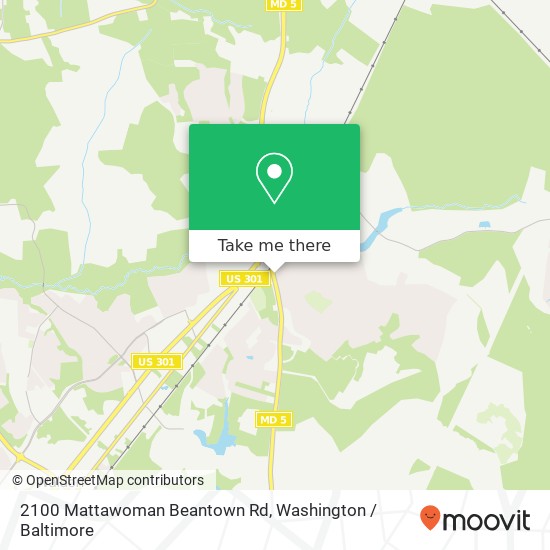 Mapa de 2100 Mattawoman Beantown Rd, Waldorf, MD 20601