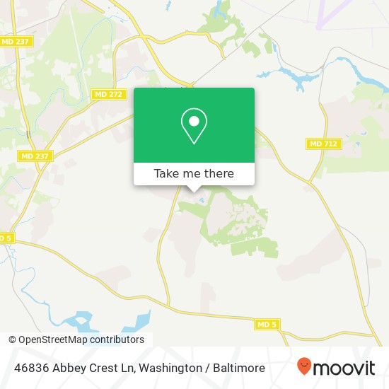 Mapa de 46836 Abbey Crest Ln, Lexington Park, MD 20653