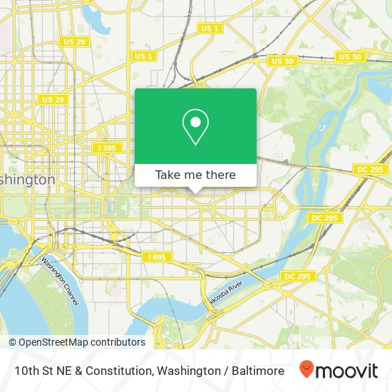 Mapa de 10th St NE & Constitution, Washington, DC 20002