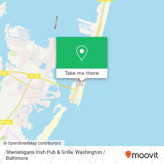 Mapa de Shenanigans Irish Pub & Grille, 309 N Atlantic Ave