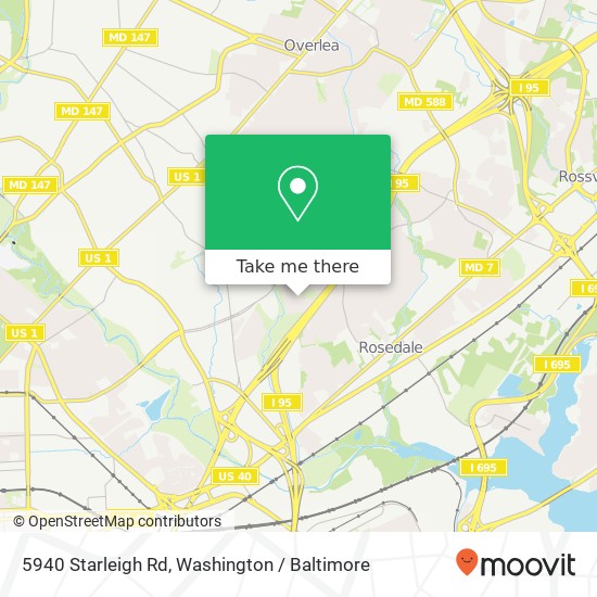 Mapa de 5940 Starleigh Rd, Baltimore, MD 21206
