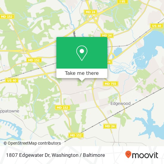 Mapa de 1807 Edgewater Dr, Edgewood, MD 21040