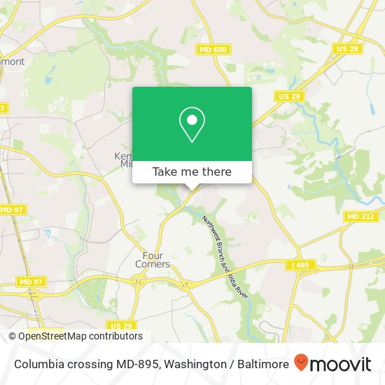 Columbia crossing MD-895, Silver Spring, MD 20901 map