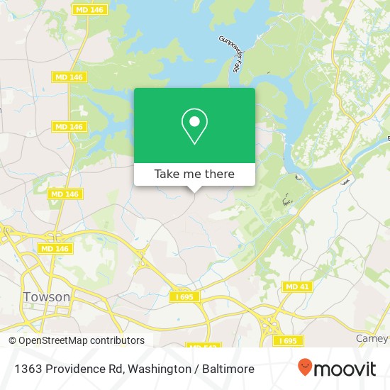 Mapa de 1363 Providence Rd, Towson, MD 21286