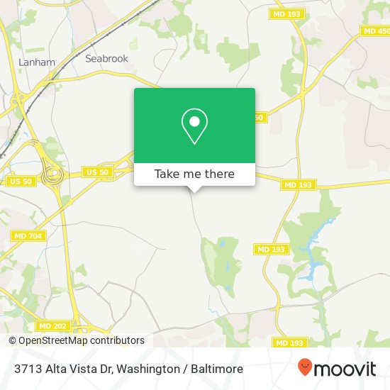 Mapa de 3713 Alta Vista Dr, Bowie, MD 20721