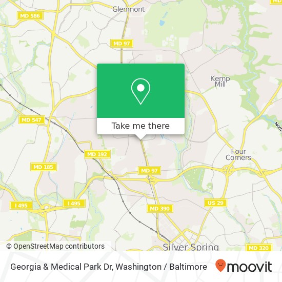 Georgia & Medical Park Dr, Silver Spring, MD 20902 map