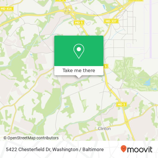 Mapa de 5422 Chesterfield Dr, Temple Hills, MD 20748