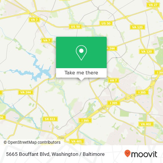 Mapa de 5665 Bouffant Blvd, Alexandria, VA 22311