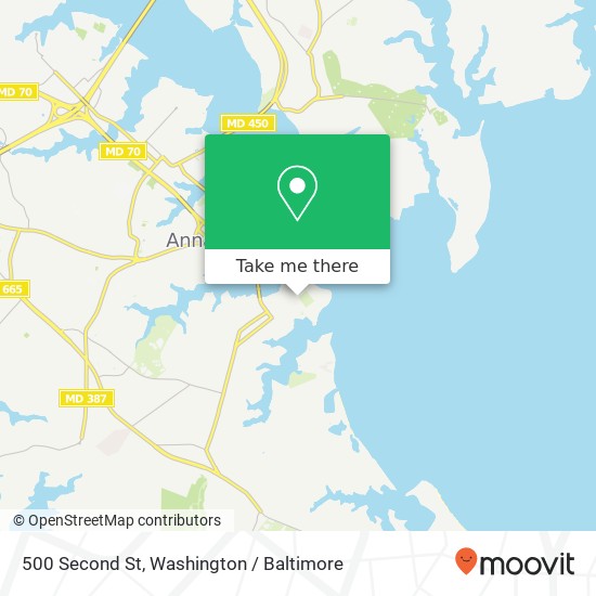 Mapa de 500 Second St, Annapolis, MD 21403