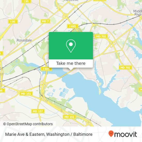 Mapa de Marie Ave & Eastern, Essex, MD 21221