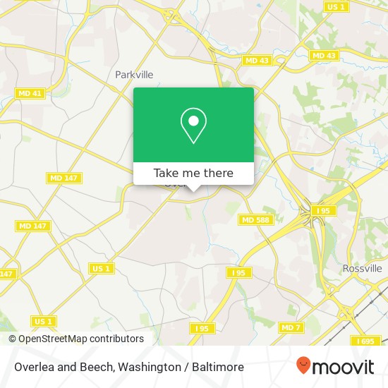 Overlea and Beech, Baltimore, MD 21206 map