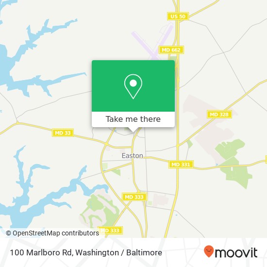 Mapa de 100 Marlboro Rd, Easton, MD 21601