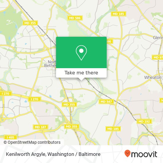 Mapa de Kenilworth Argyle, Garrett Park, MD 20896