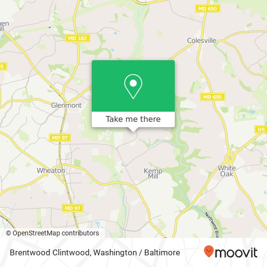 Mapa de Brentwood Clintwood, Silver Spring, MD 20902