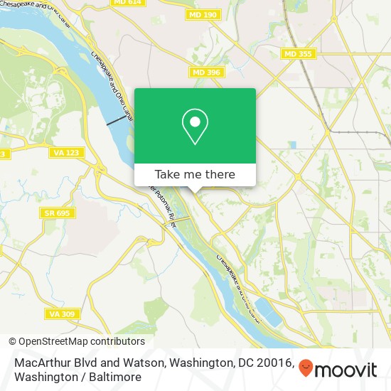 MacArthur Blvd and Watson, Washington, DC 20016 map