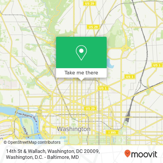 14th St & Wallach, Washington, DC 20009 map