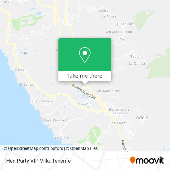 Hen Party VIP Villa map