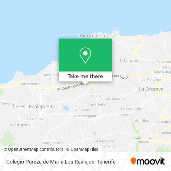 Colegio Pureza de María Los Realejos map