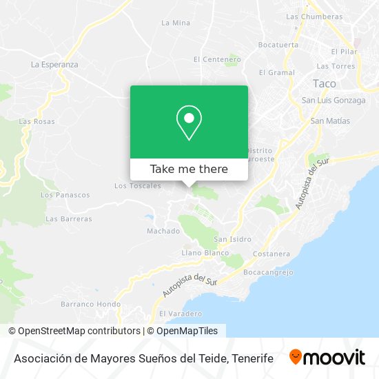 mapa Asociación de Mayores Sueños del Teide