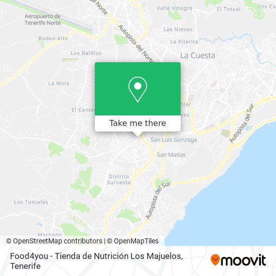 mapa Food4you - Tienda de Nutrición Los Majuelos