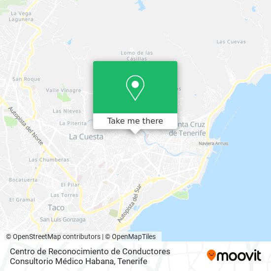 mapa Centro de Reconocimiento de Conductores Consultorio Médico Habana