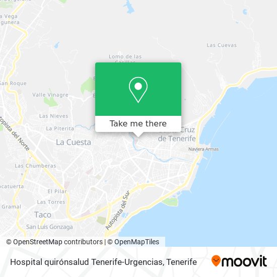 Hospital quirónsalud Tenerife-Urgencias map