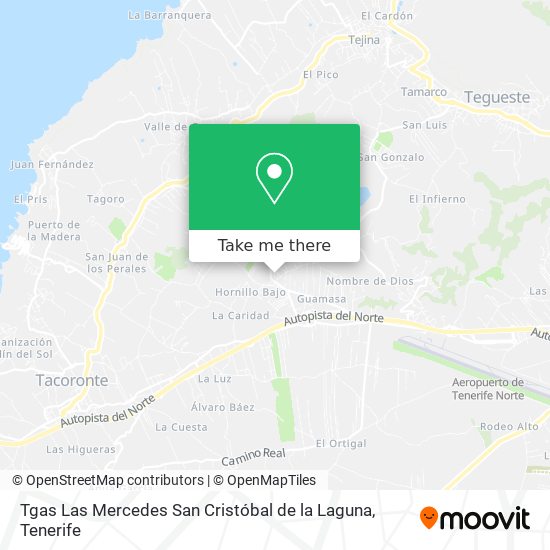 Tgas Las Mercedes San Cristóbal de la Laguna map