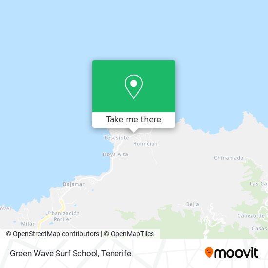 mapa Green Wave Surf School