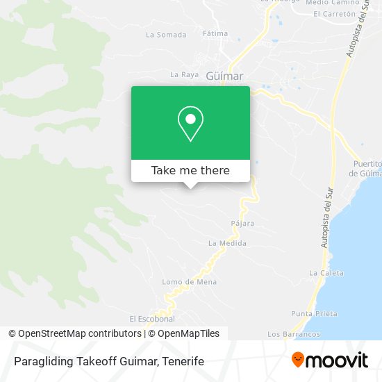 Paragliding Takeoff Guimar map