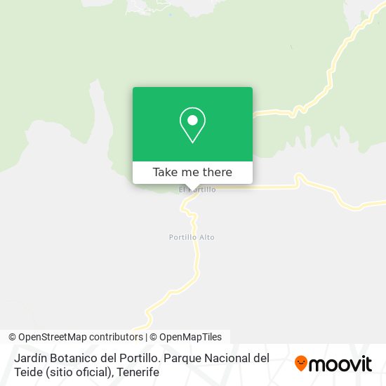 mapa Jardín Botanico del Portillo. Parque Nacional del Teide (sitio oficial)