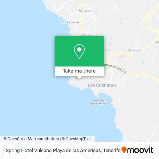 mapa Spring Hotel Vulcano Playa de las Americas
